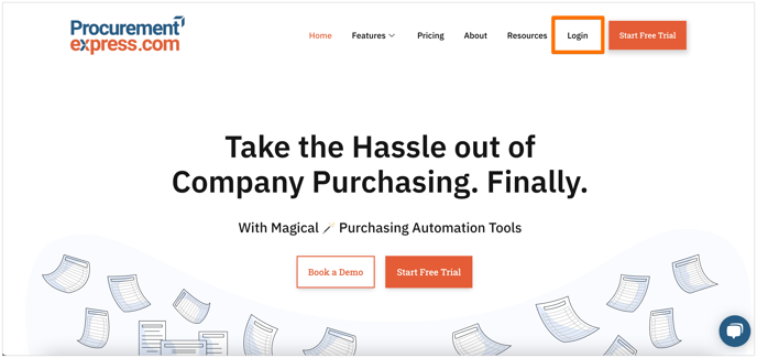 Purchasing Software Create Purchase Orders | Login page